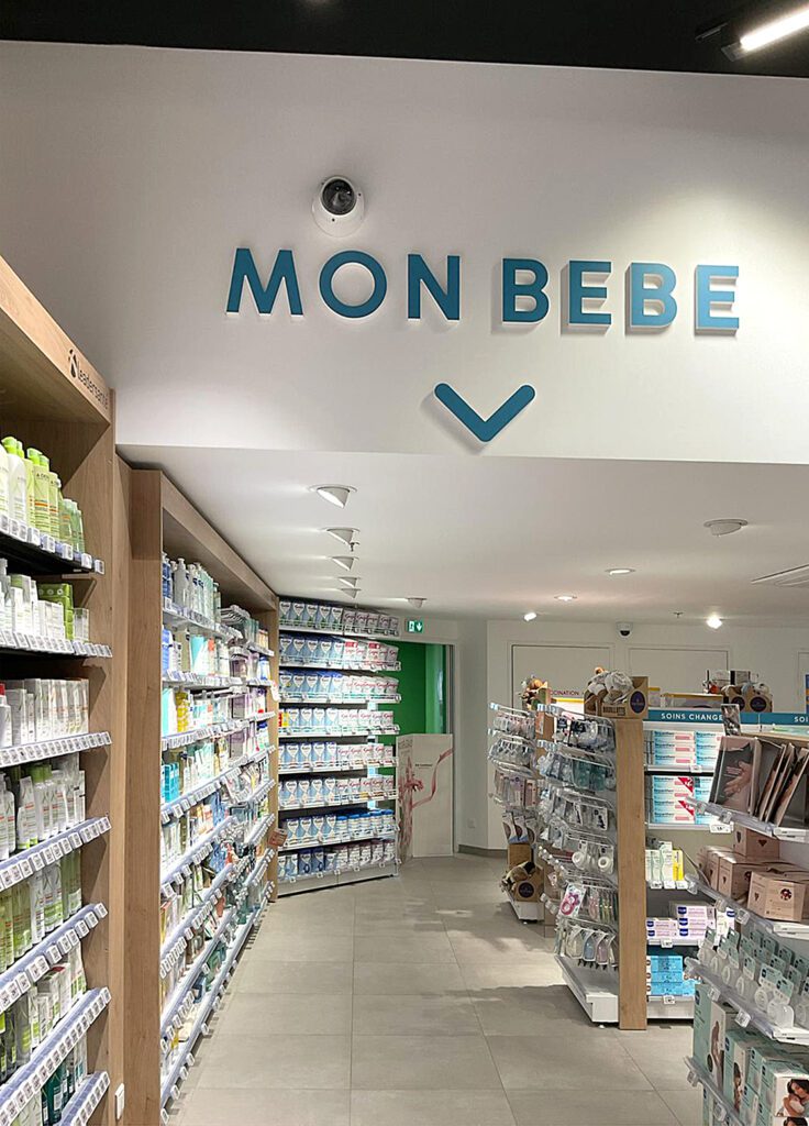 Signalétique pour corner Bébé dans pharmacie