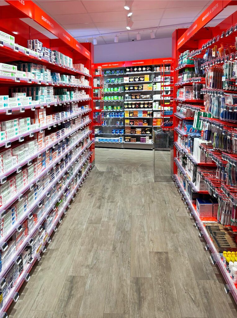 Mobilier metal modulable agencement pharmacie