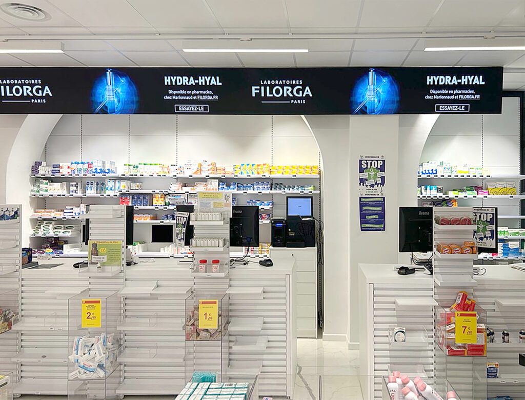 Comptoirs ordonnances pharmacie Agencement