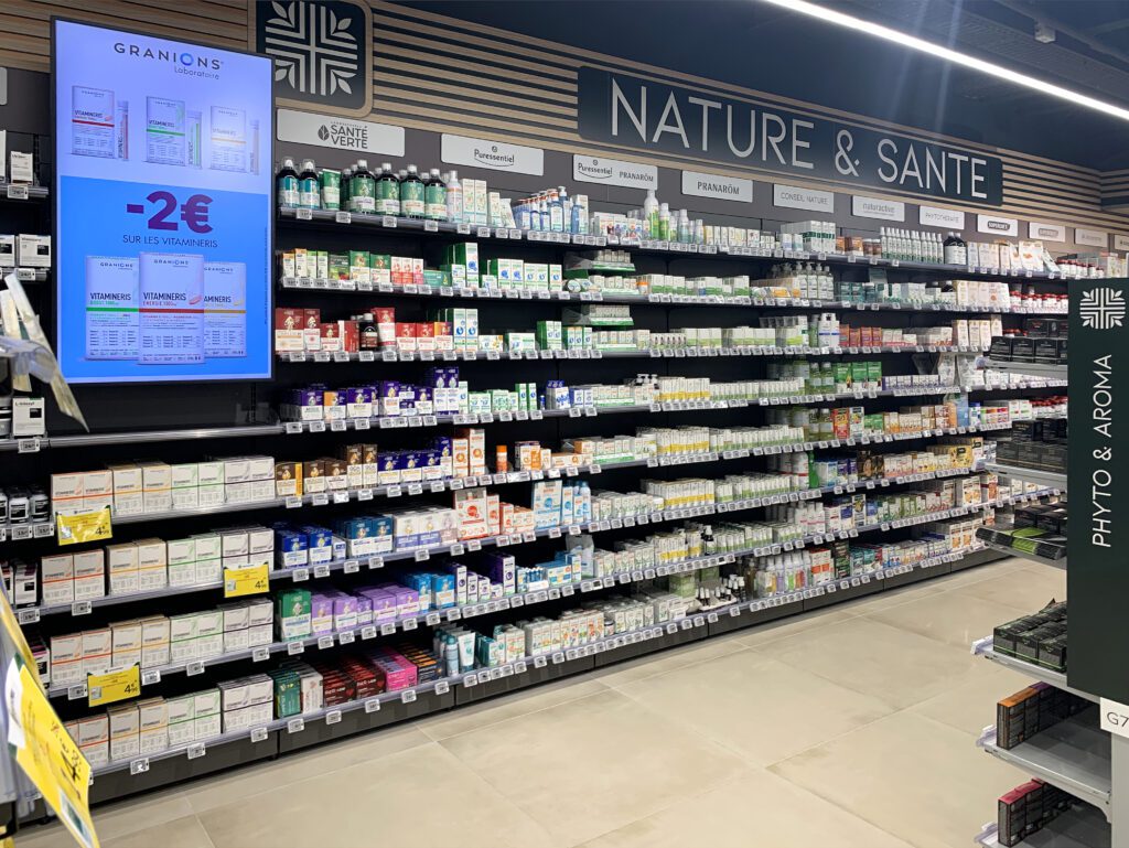 Mural acier pour produits pharmaceutiques, espace Nature