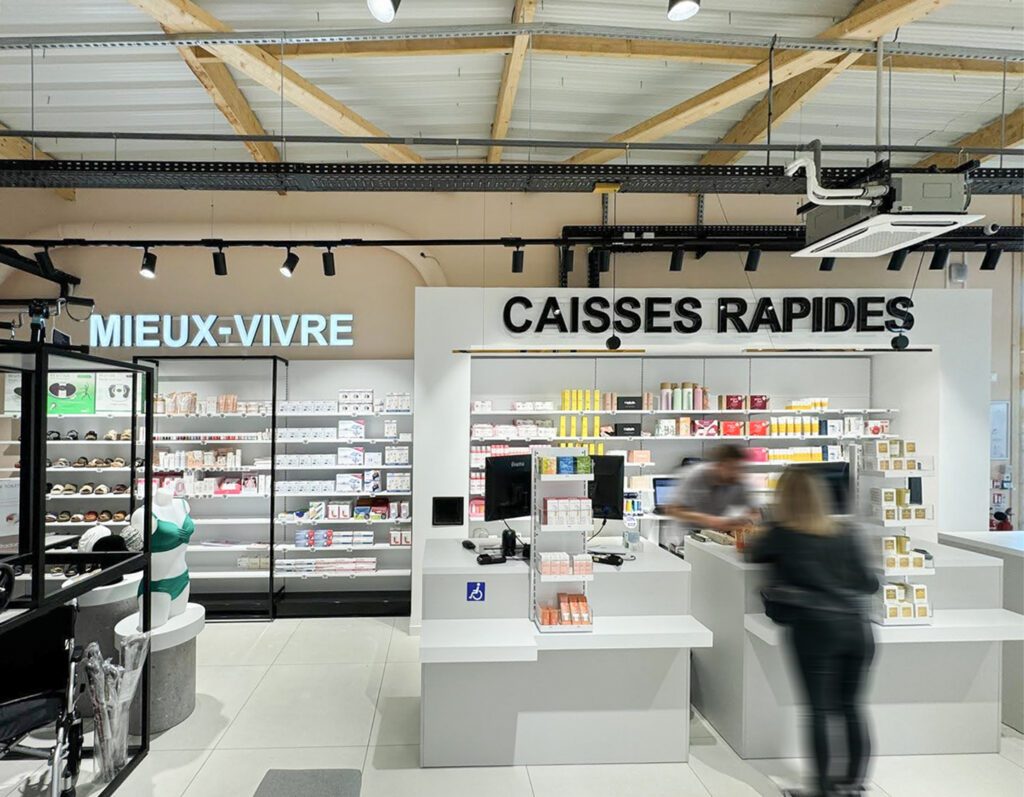 Caisses rapides pharmacie - agencement et performance