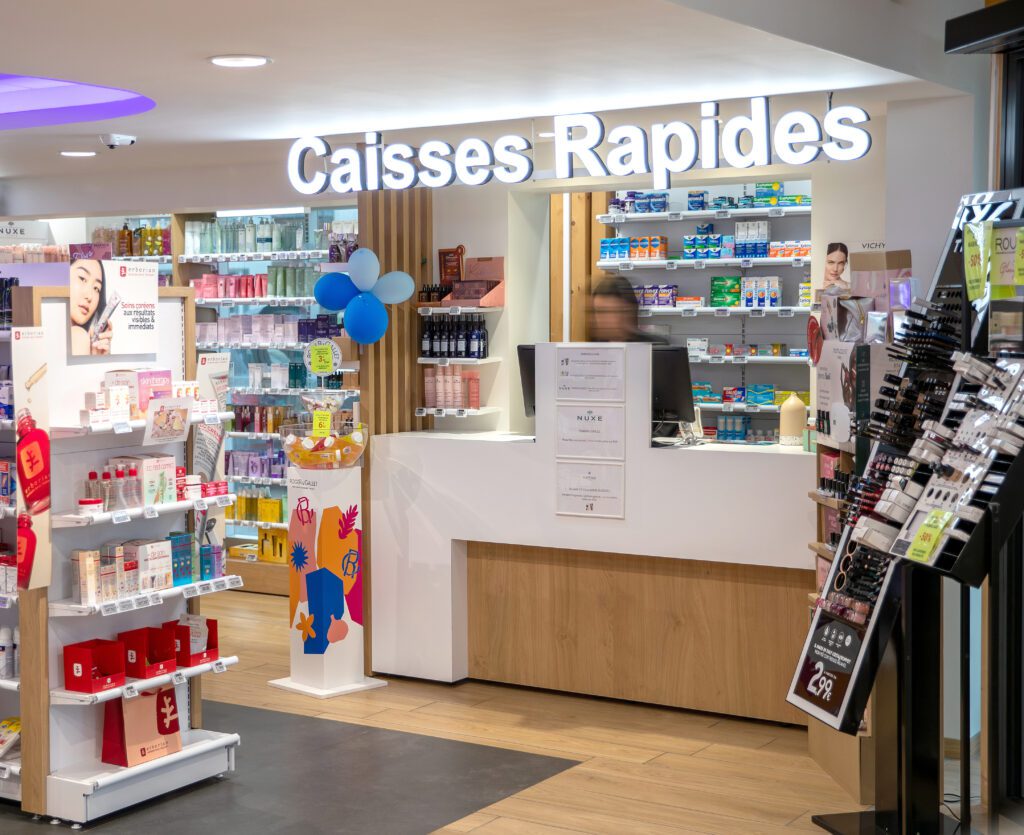 Caisses rapides - Mobilier pharmacie bois Proexpace