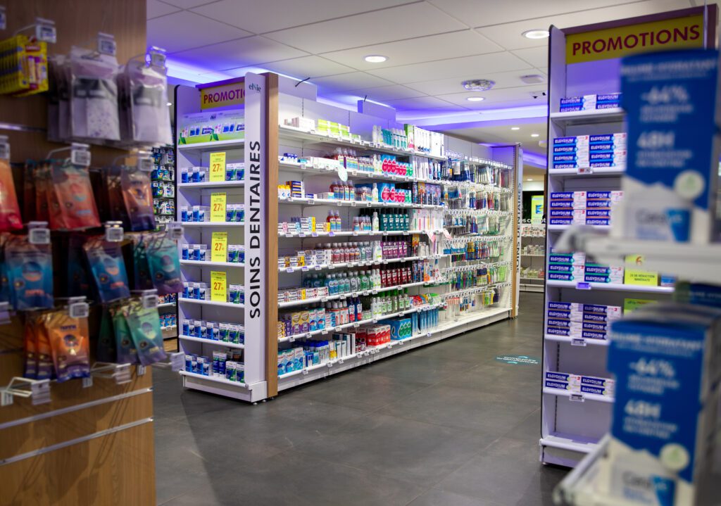 Gondole mobilier agencement pharmacie - Optimisation rangement