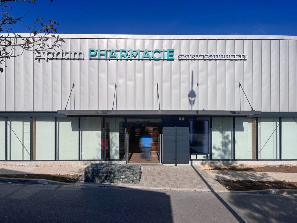 Vue extérieure de la pharmacie Aprium à Saint-Soupplets - Projet de transfert